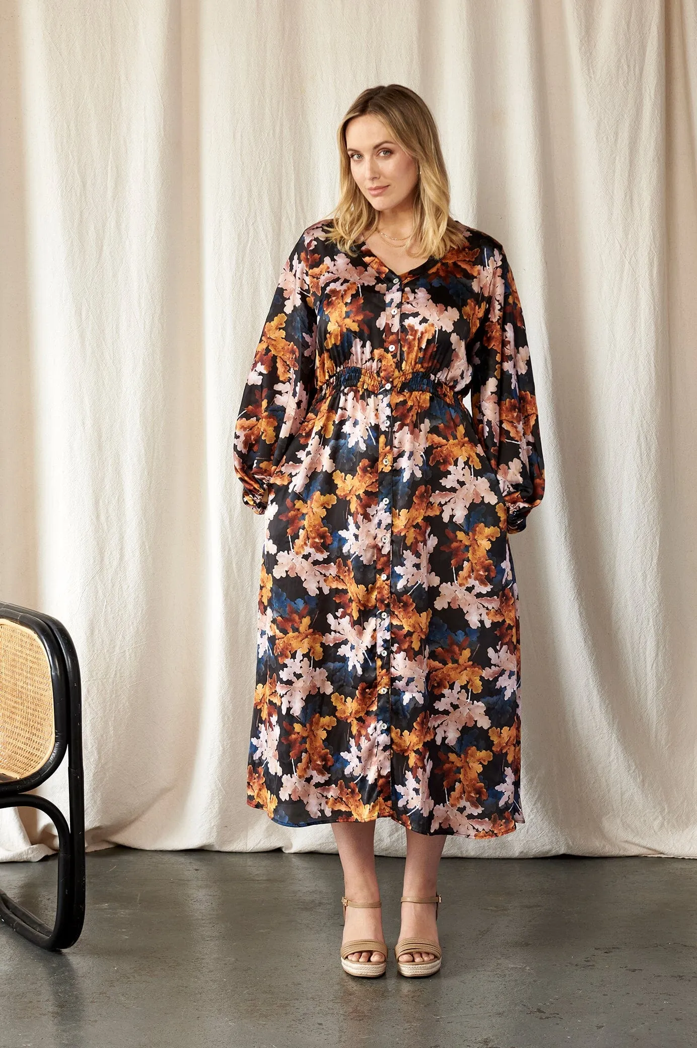 Cassia Leaf Print Dress