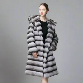 Chinchilla Faux Fluffy Knee Jacket