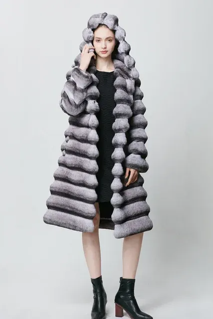 Chinchilla Faux Fluffy Knee Jacket