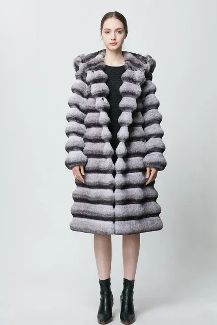 Chinchilla Faux Fluffy Knee Jacket