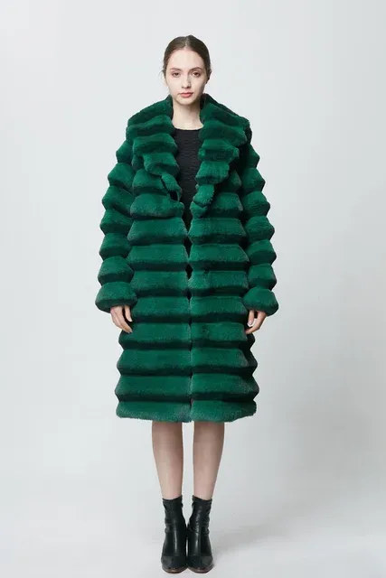 Chinchilla Faux Fluffy Knee Jacket
