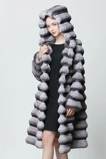 Chinchilla Faux Fluffy Knee Jacket