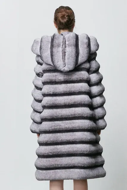 Chinchilla Faux Fluffy Knee Jacket