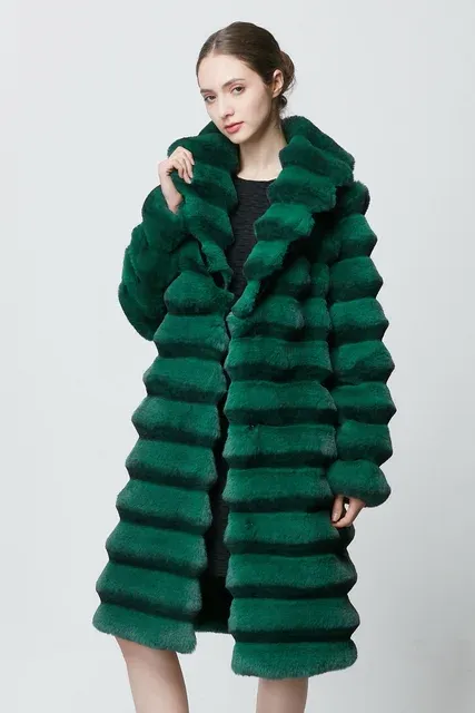 Chinchilla Faux Fluffy Knee Jacket