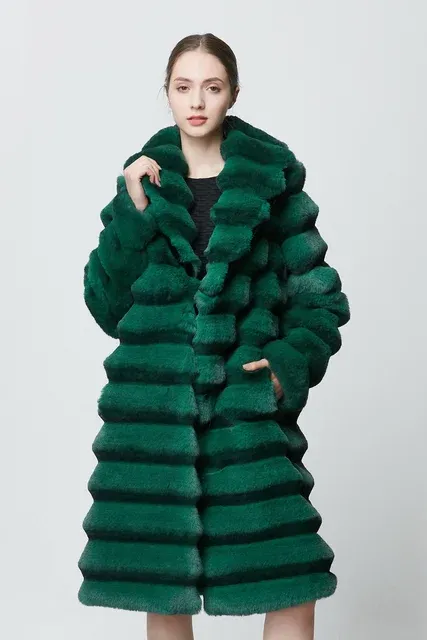 Chinchilla Faux Fluffy Knee Jacket
