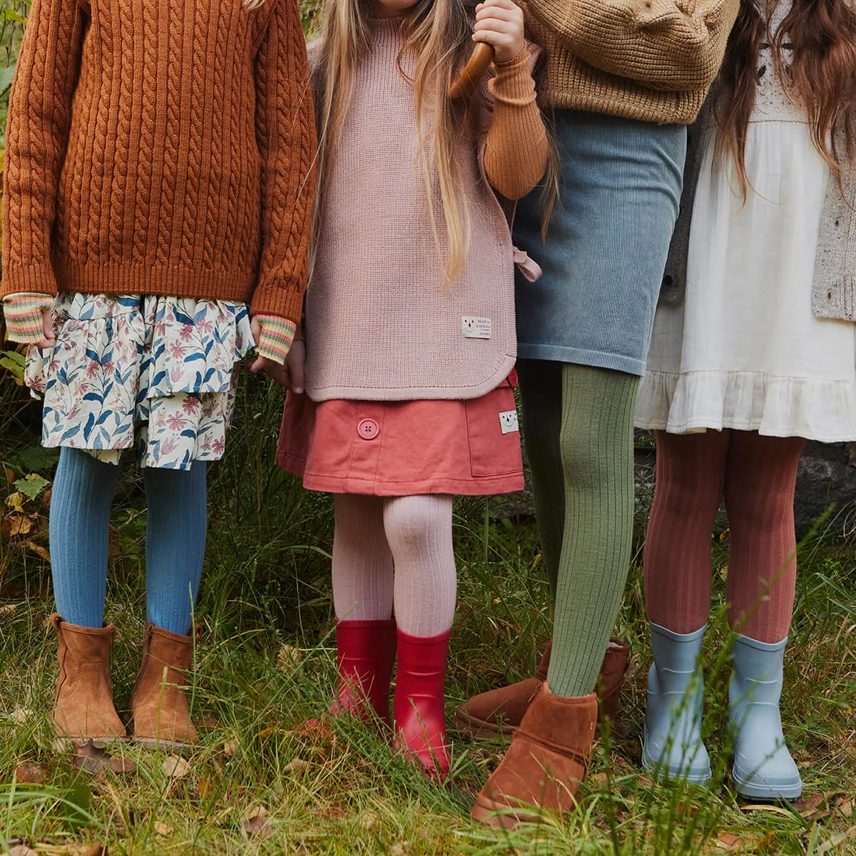 Cotton Rib Tights in Pecan Pie by MP Denmark