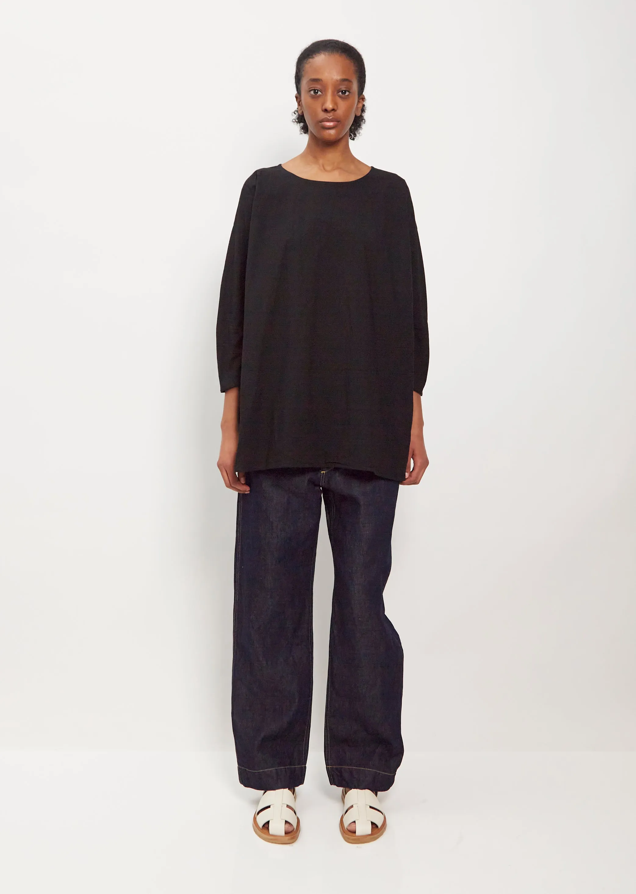 Cotton Tunic Top — Black