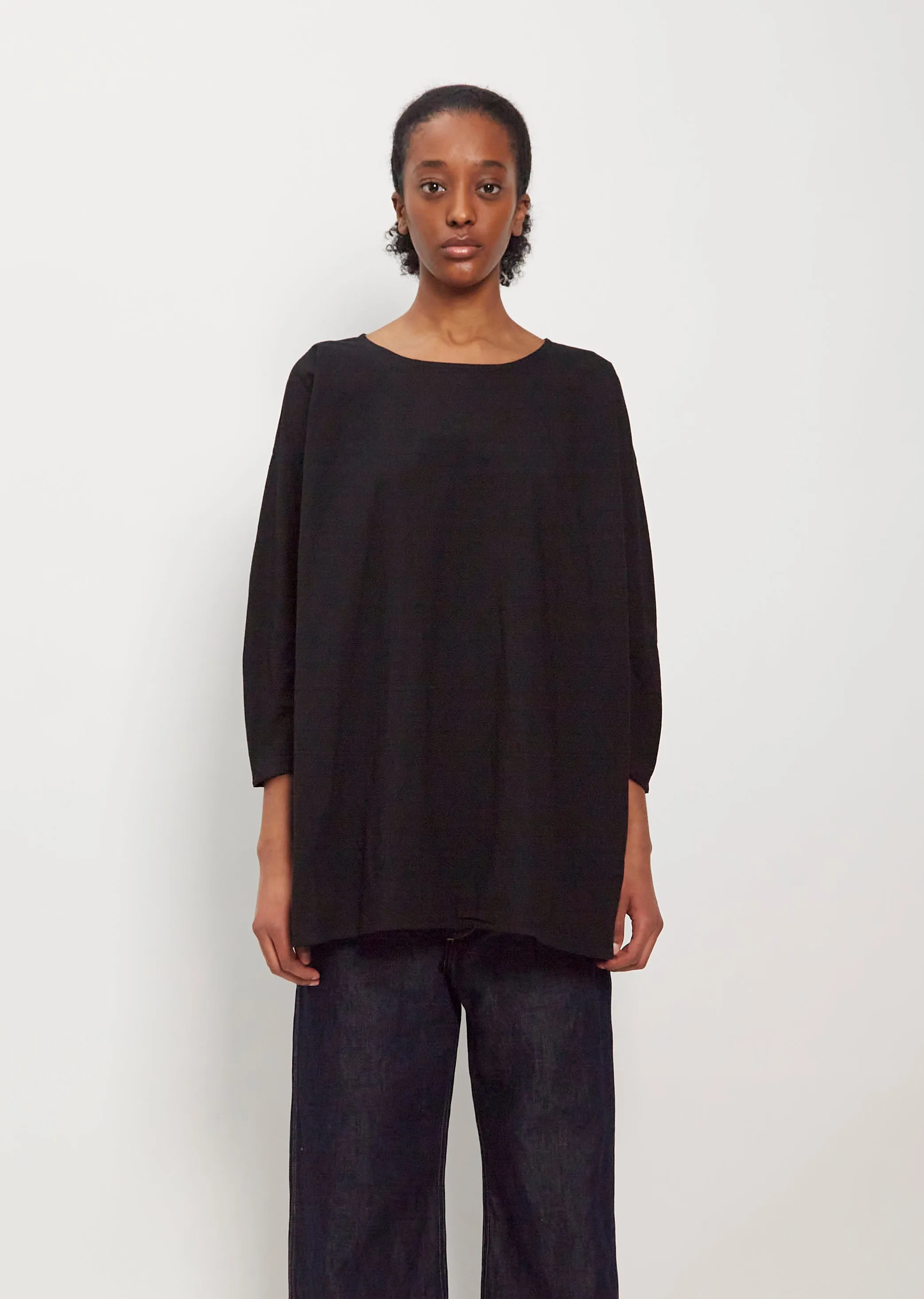 Cotton Tunic Top — Black