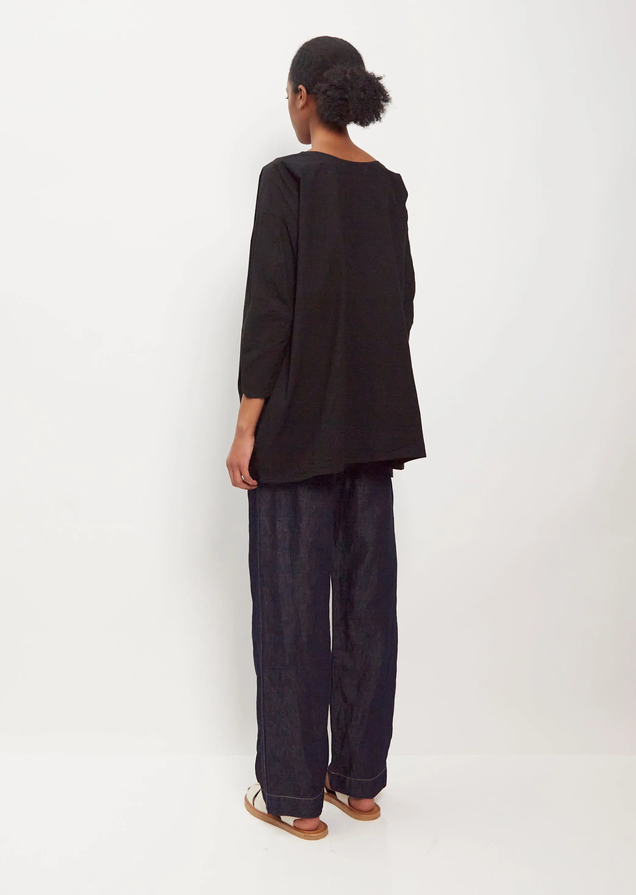 Cotton Tunic Top — Black