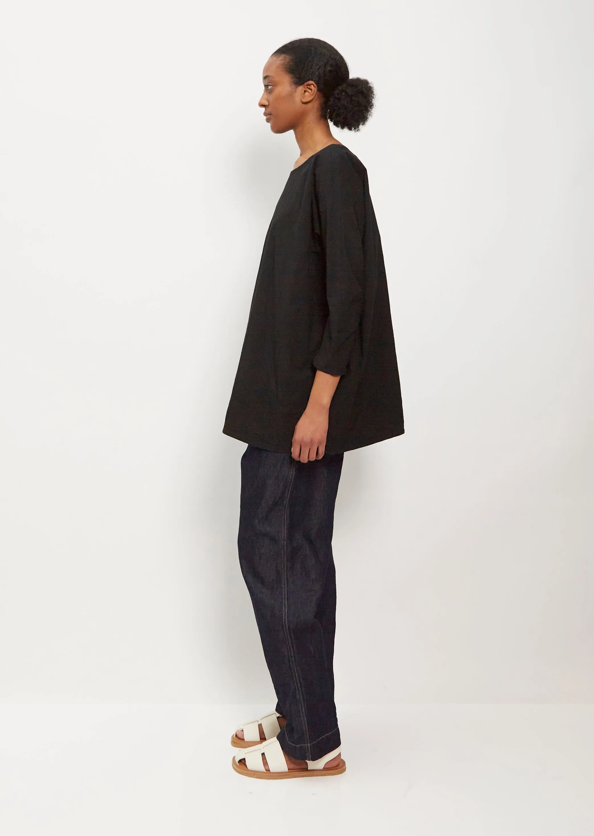 Cotton Tunic Top — Black