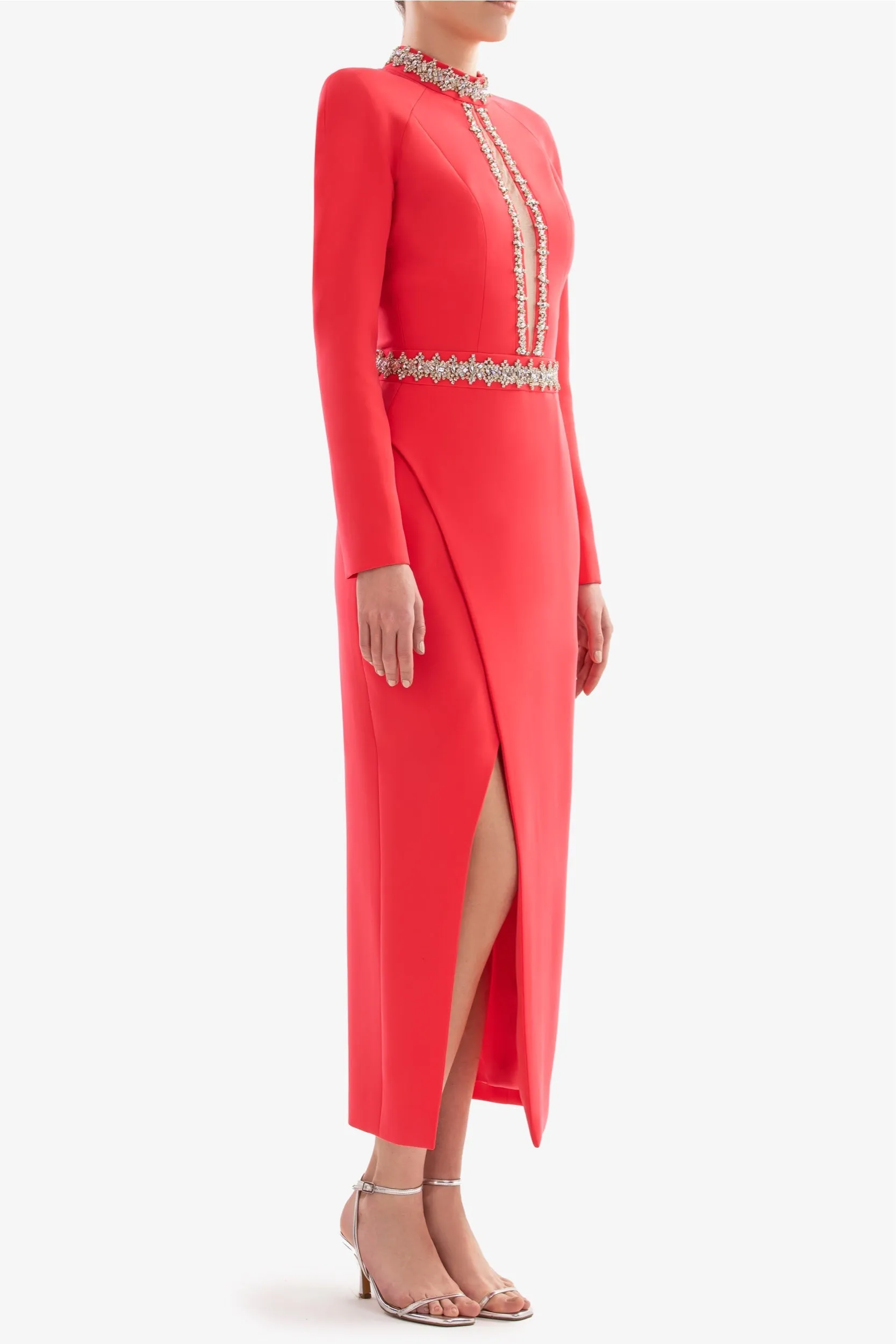 Crystal embellished midi dress