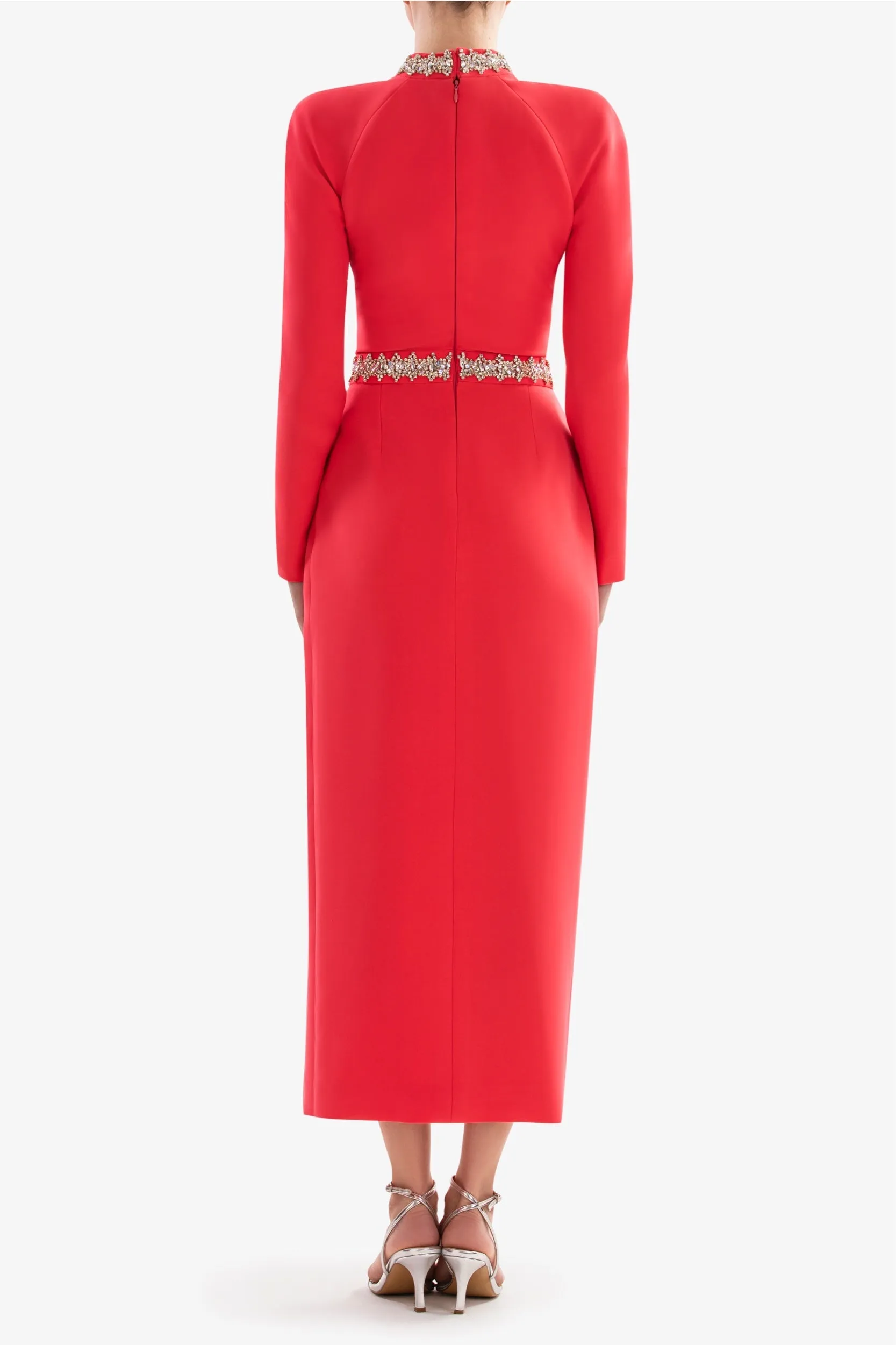 Crystal embellished midi dress