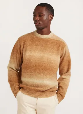 Deku Gradient Crew Neck Jumper | Mohair | Tan