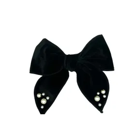 Dog Collar Bow: Black Pearl Dog Collar Bow