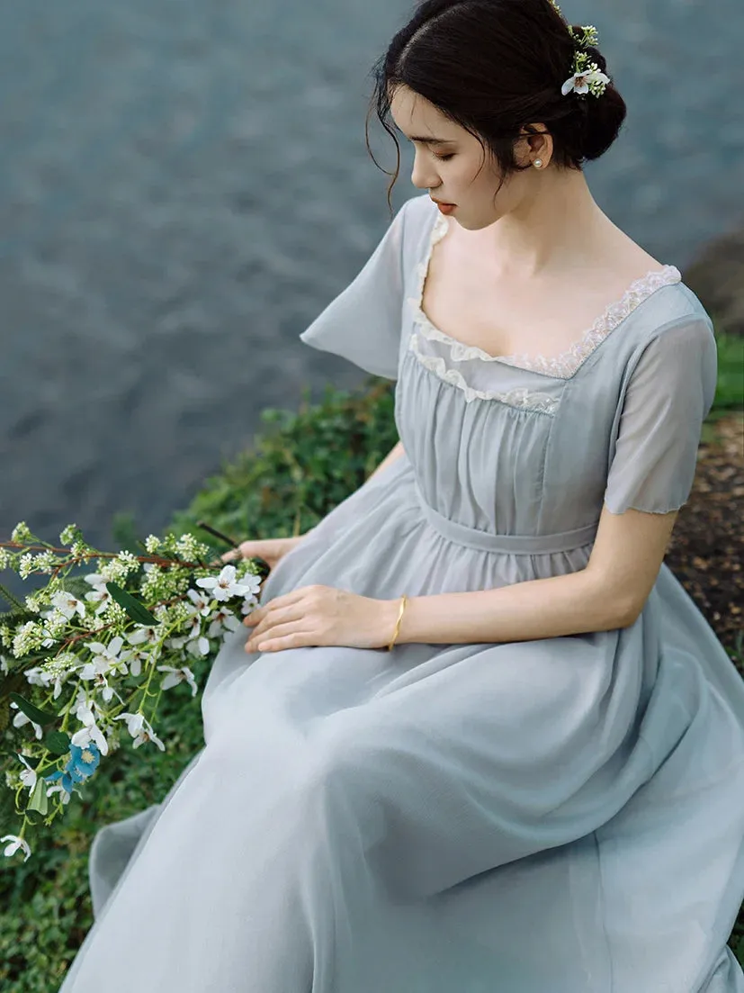 Dreamy Square Collar Flowy Dress