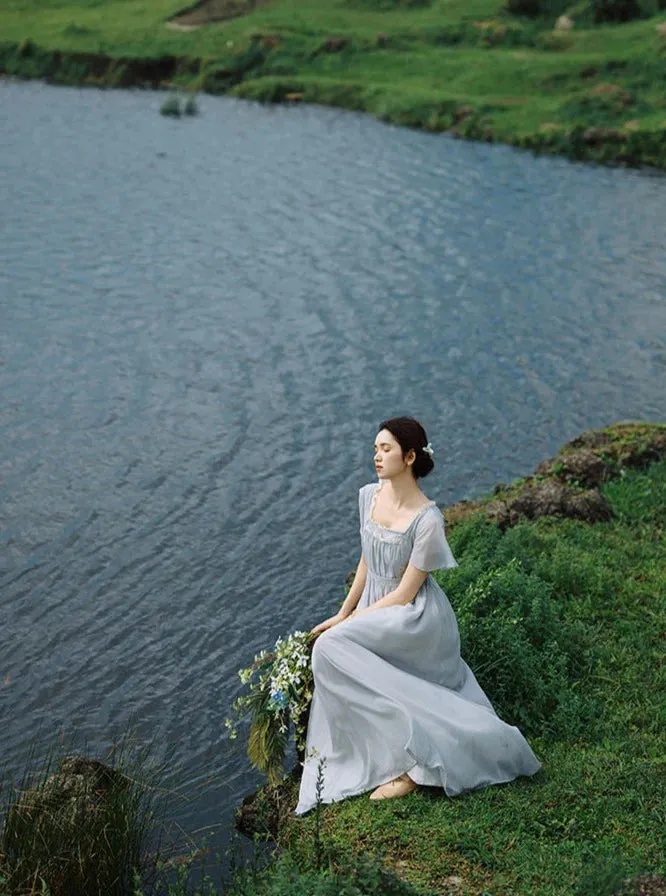 Dreamy Square Collar Flowy Dress
