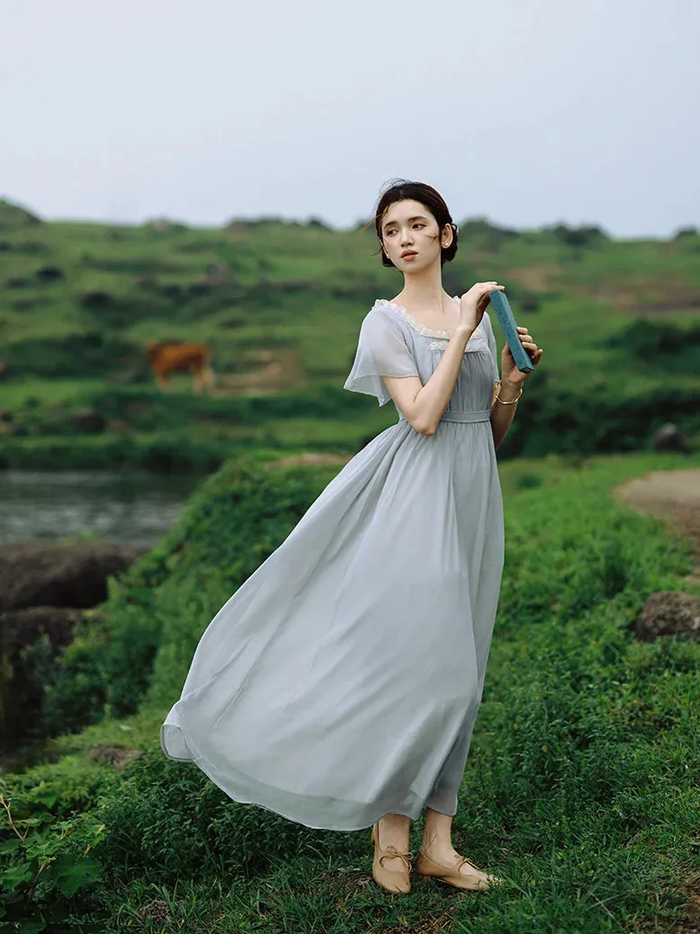 Dreamy Square Collar Flowy Dress