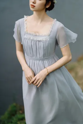 Dreamy Square Collar Flowy Dress
