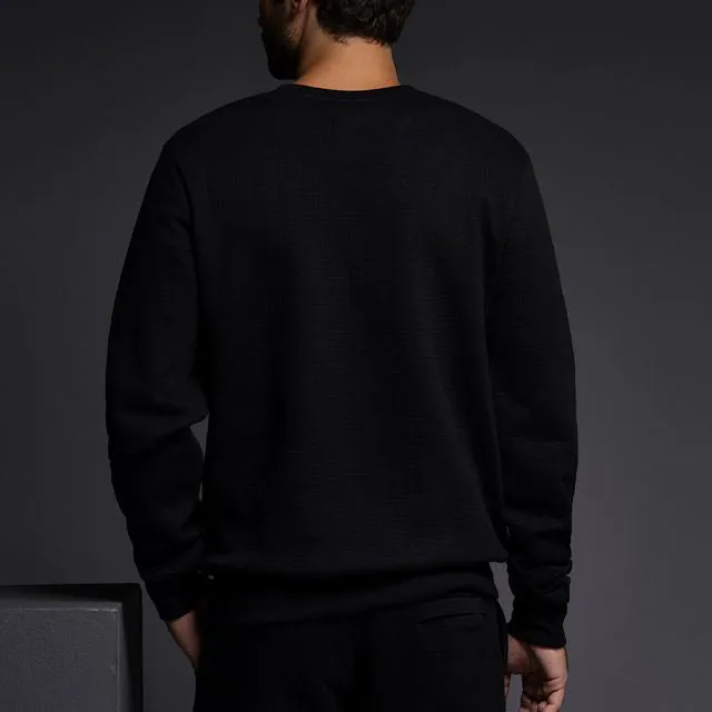 Dual Layer Crew Neck Sweatshirt Black