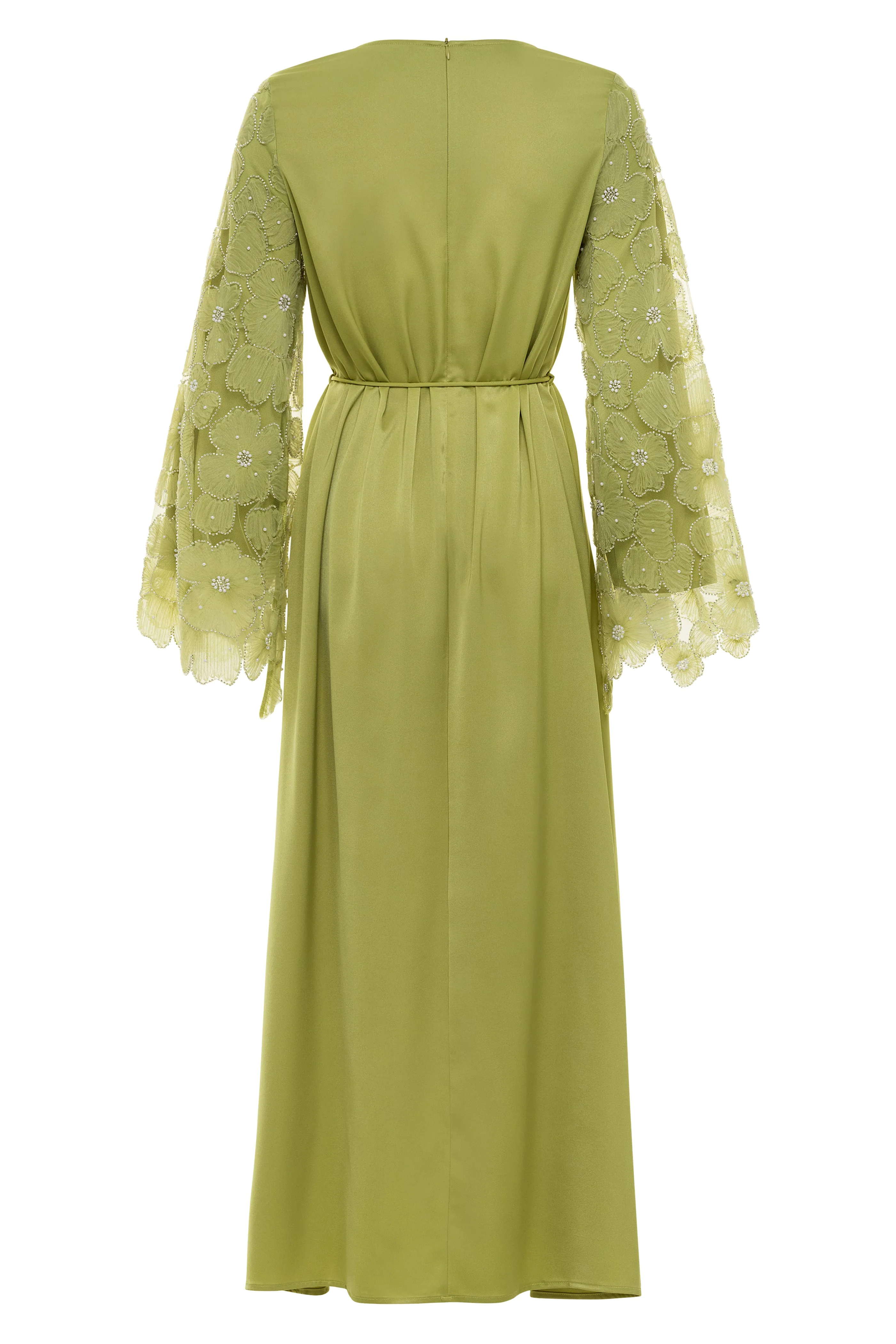 Elara Petal Maxi Dress - Cypress Green