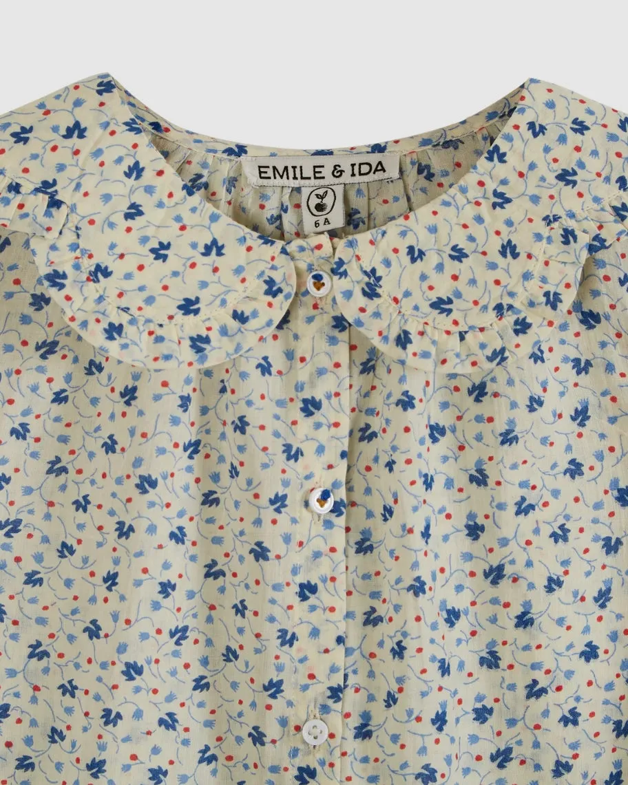 Emile Girls' Floral Button-Down Blouse