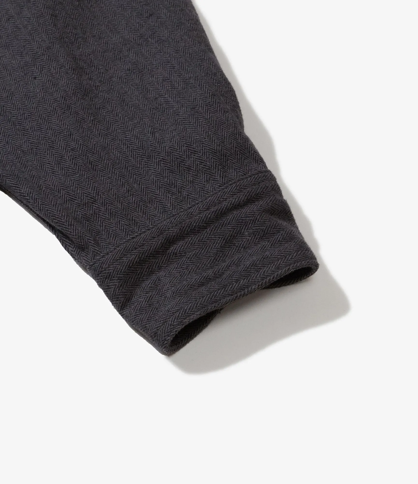 Engineered Garments Work Shirt - Dk Grey Cotton Herringbone Flannel