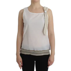 Ermanno Scervino Elegant White Bow-Detailed Sleeveless Top