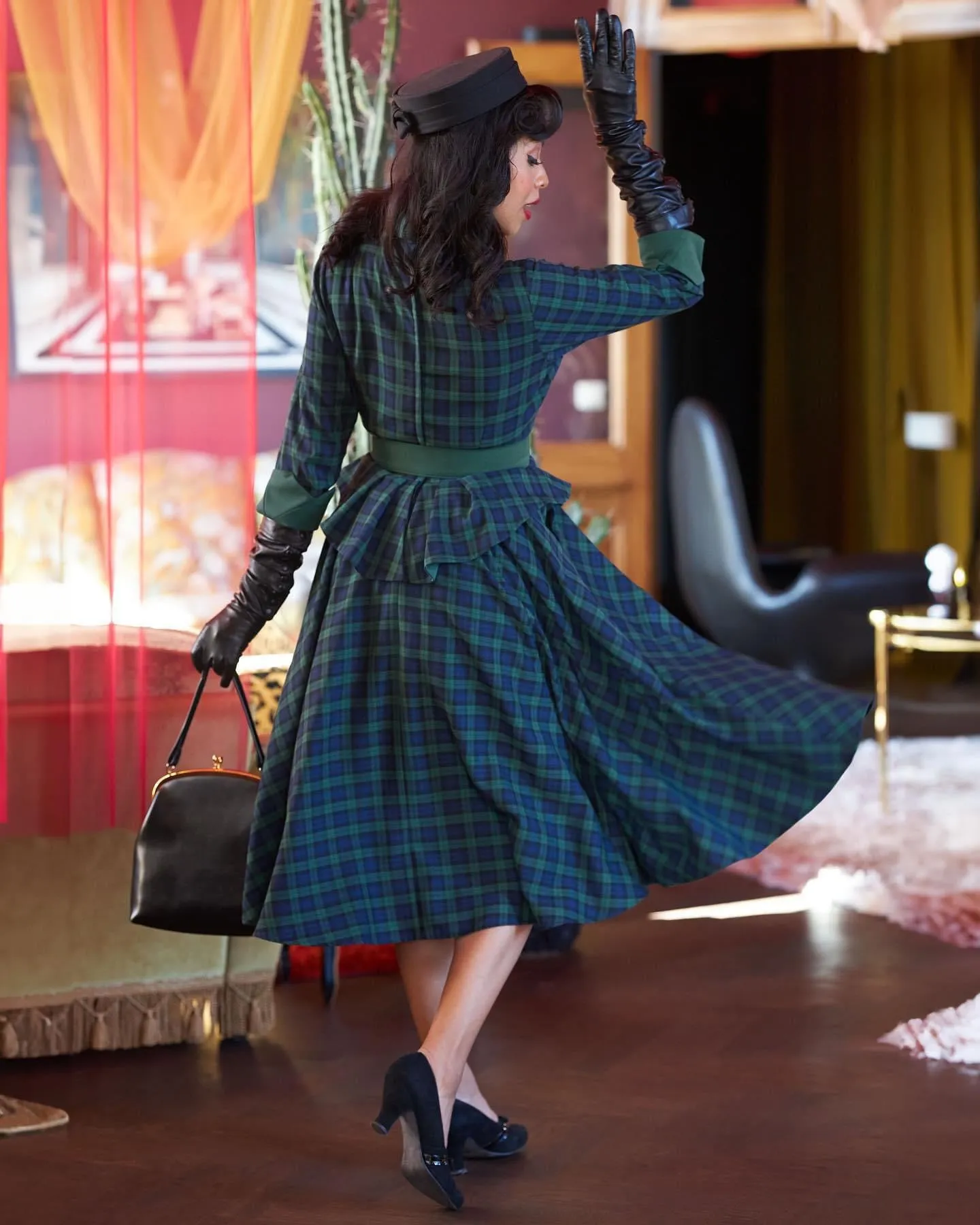 Esmee-Gia Tartan blazer-dress with hidden pockets by Miss Candyfloss