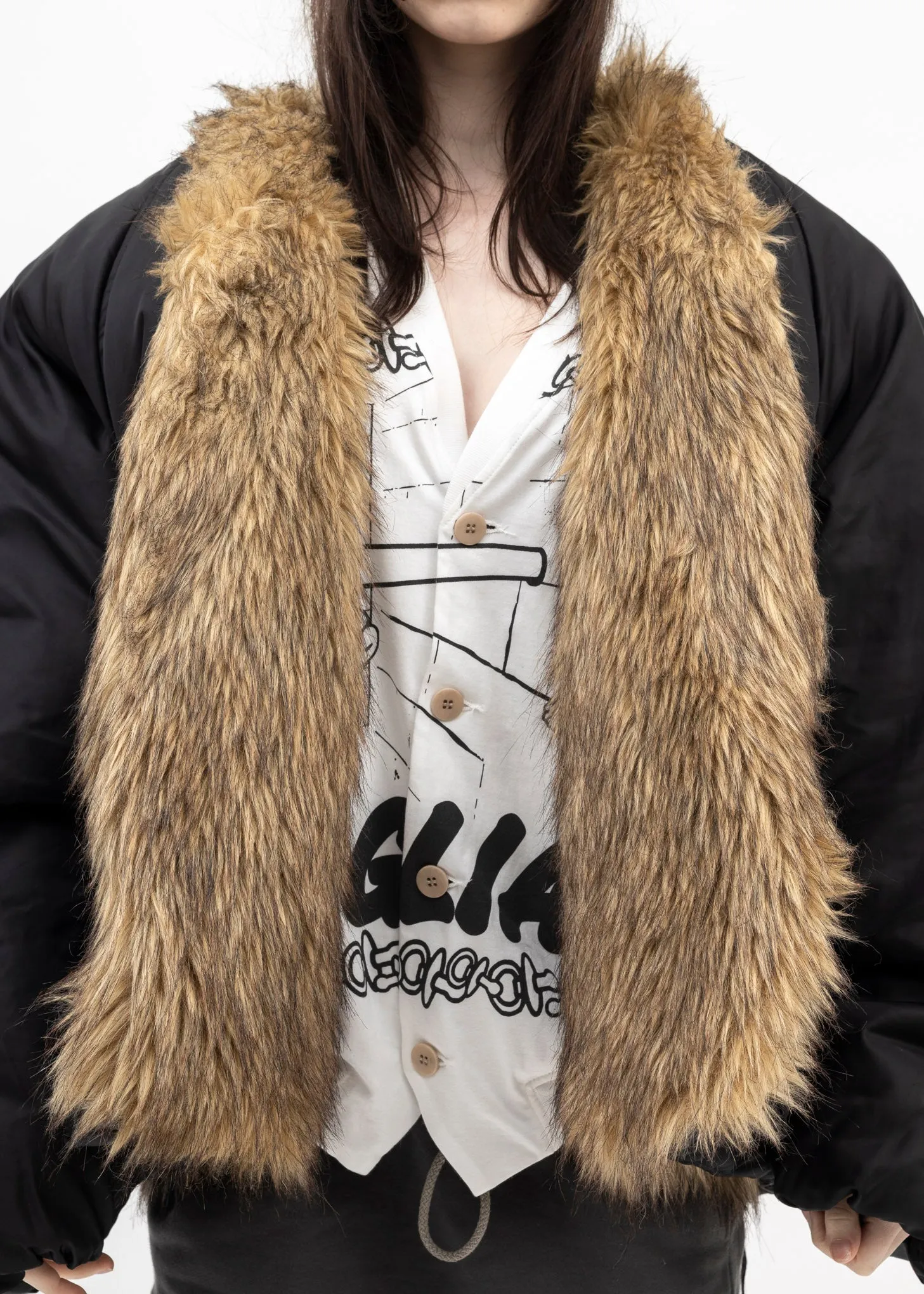 Faux Fur Collar Cotton Jacket