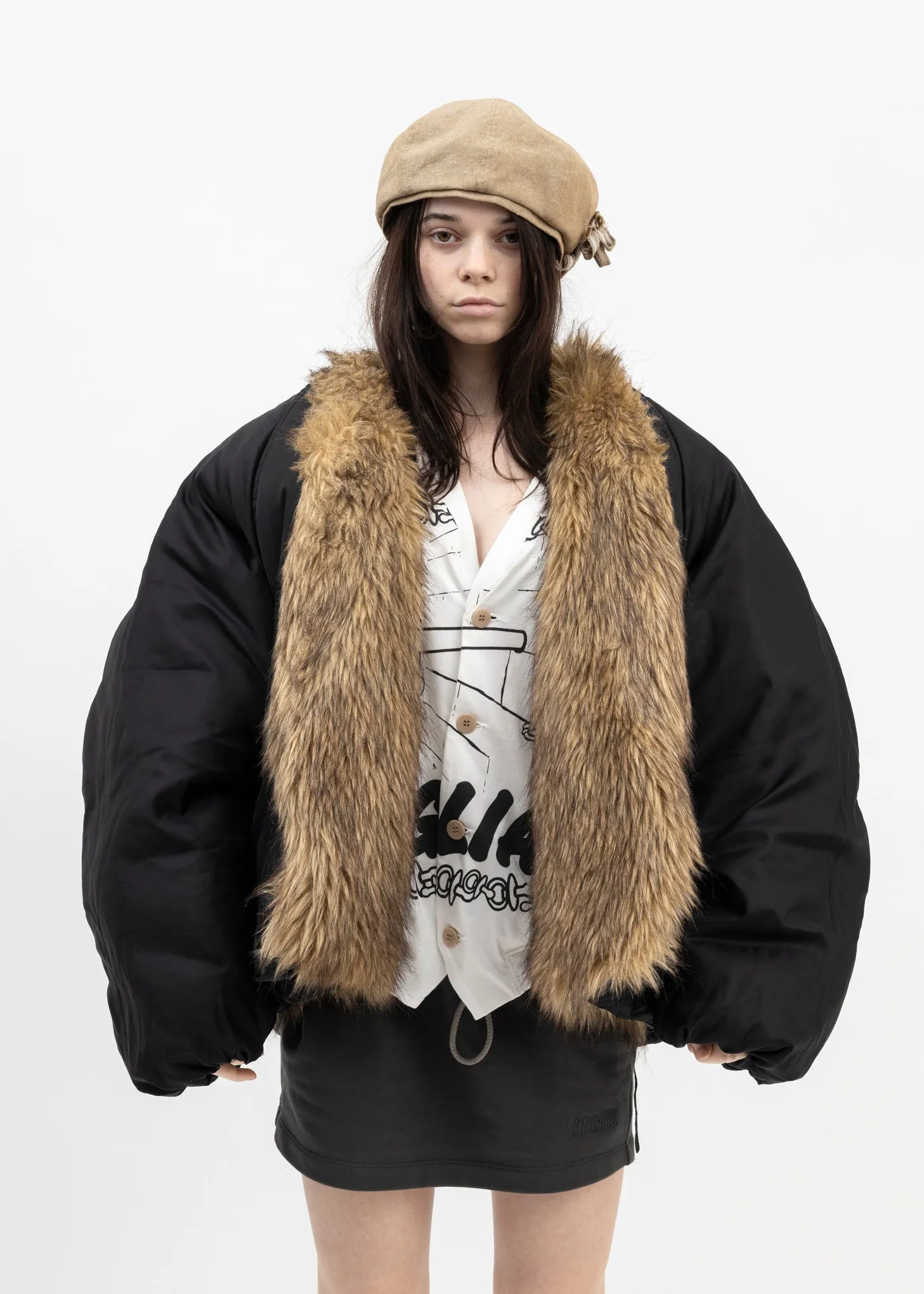 Faux Fur Collar Cotton Jacket