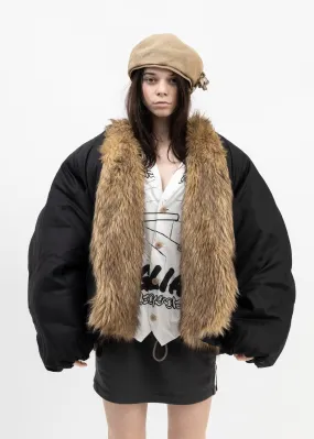 Faux Fur Collar Cotton Jacket