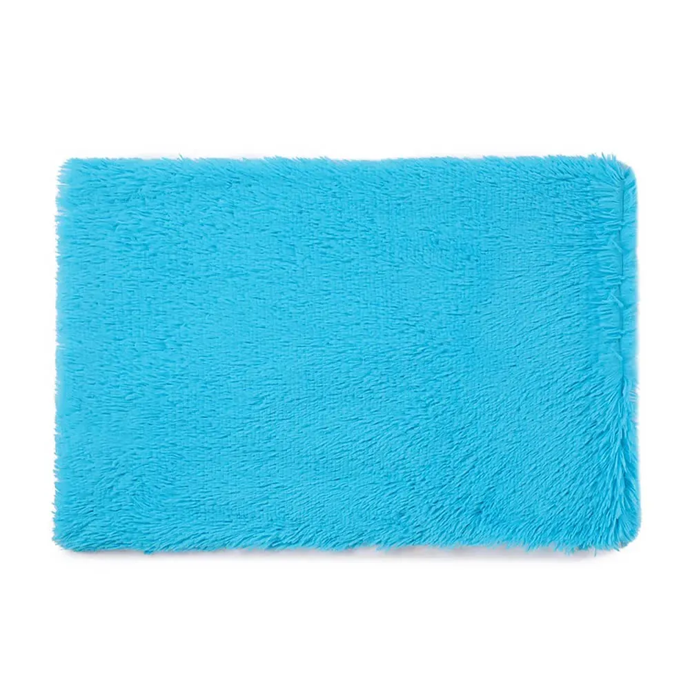 Fluffy Pet Blankets-Soft Faux Fur, Anti-Anxiety Cozy Throws for Cats and Dogs, M 80*55cm Blue
