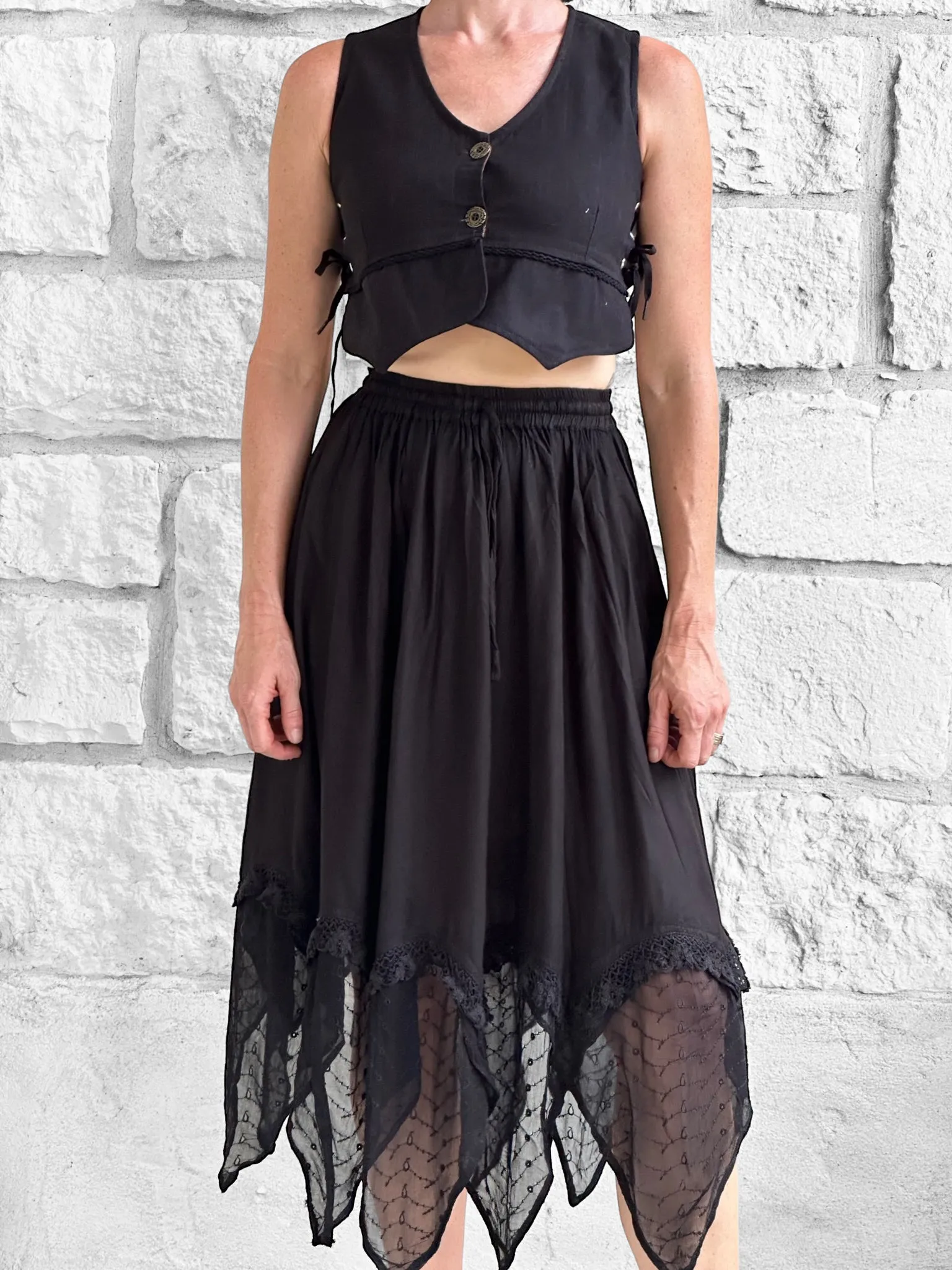 'Folly' Lace Skirt - Black
