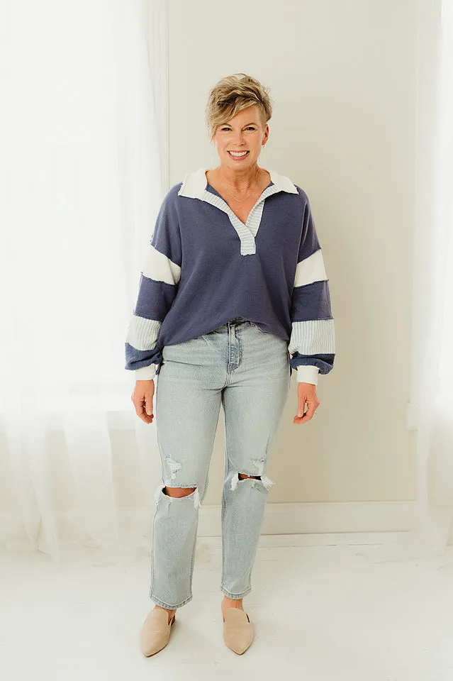 French Terry Collared Tunic