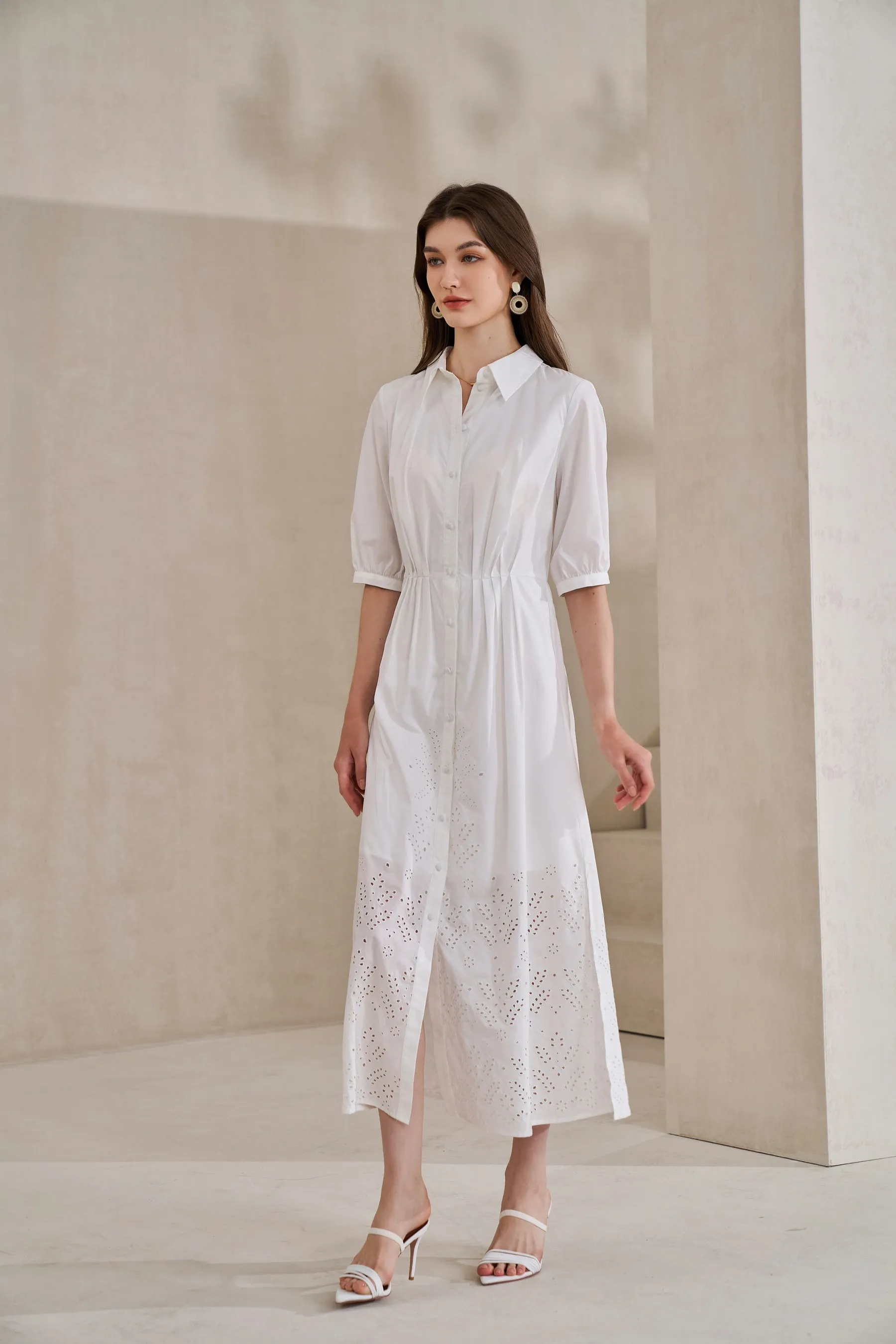 GDS Raven Tencel Long Dress | White