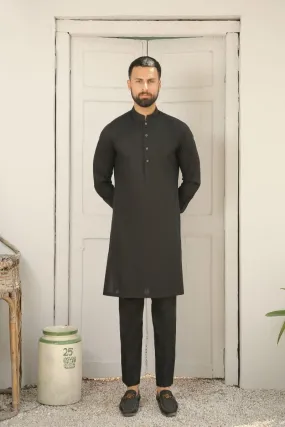GEM GARMENTS - Azmat - Band Collar - Black - 2 Piece