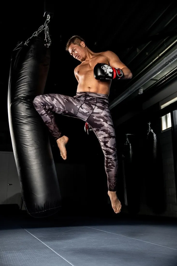 Gorilla Wear Franklin Mens Tights - Black Grey-Camo