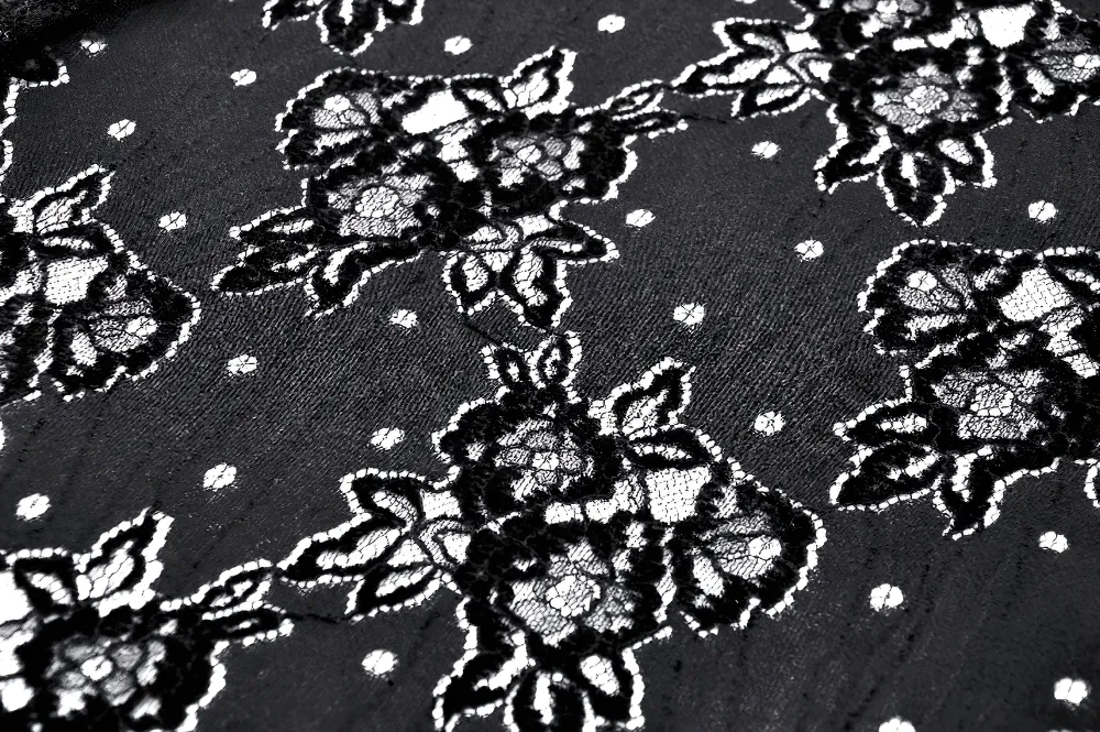 Gothic Black Lace Layered Long Skirt for Women