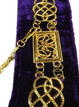 Grand Lodge - Chain Collar - Gold/Silver on Purple   Free Case