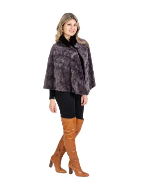 Grey Mink Short Cape