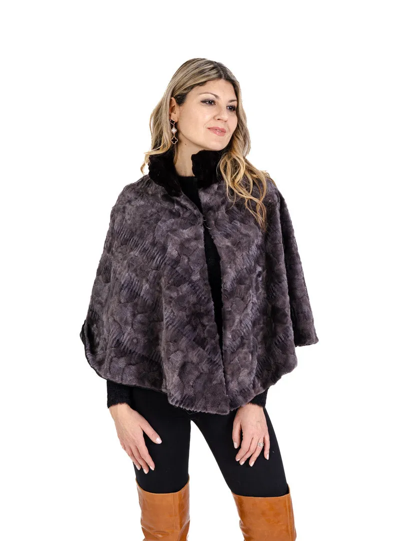 Grey Mink Short Cape