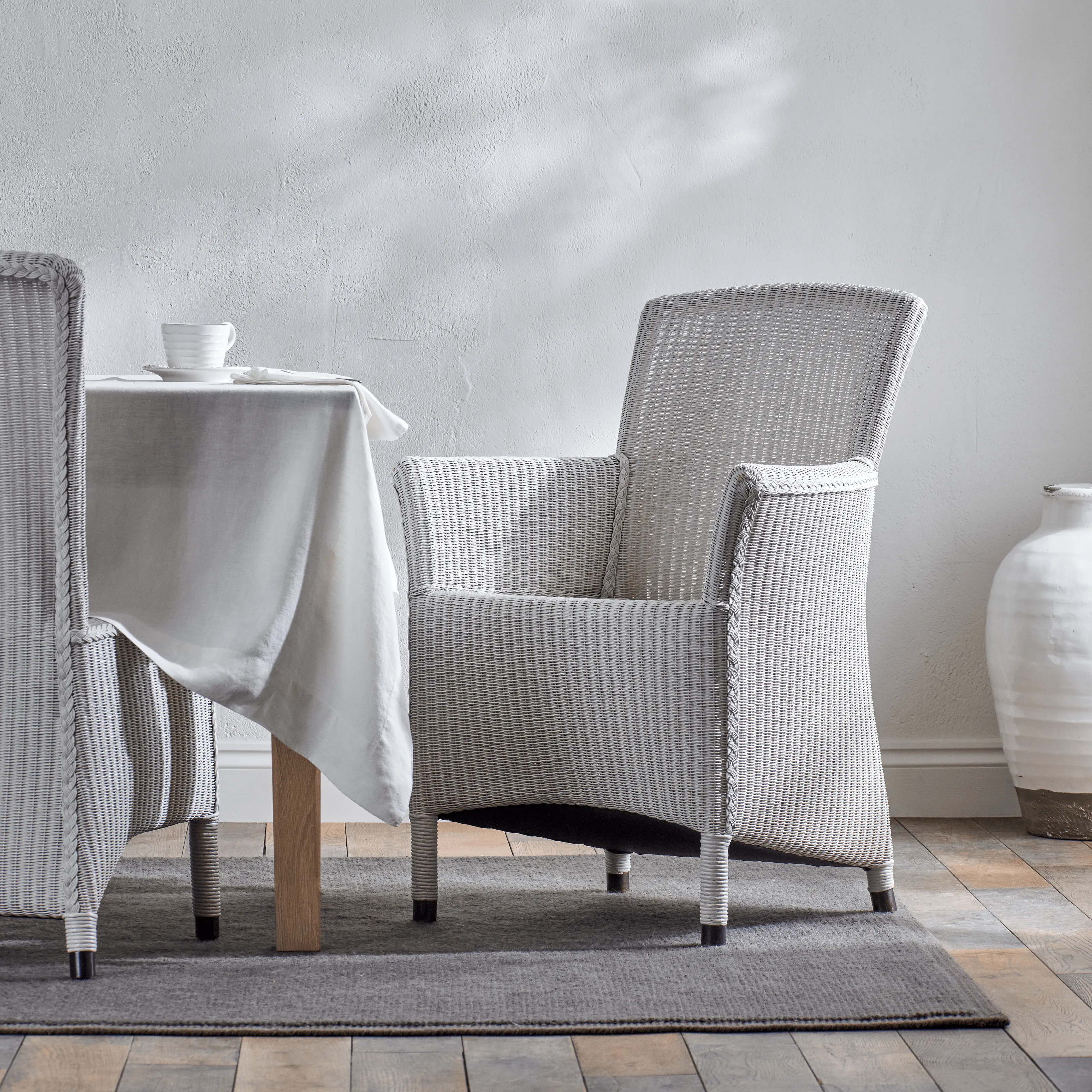 Havana Lloyd Loom Armchair, Silver Birch