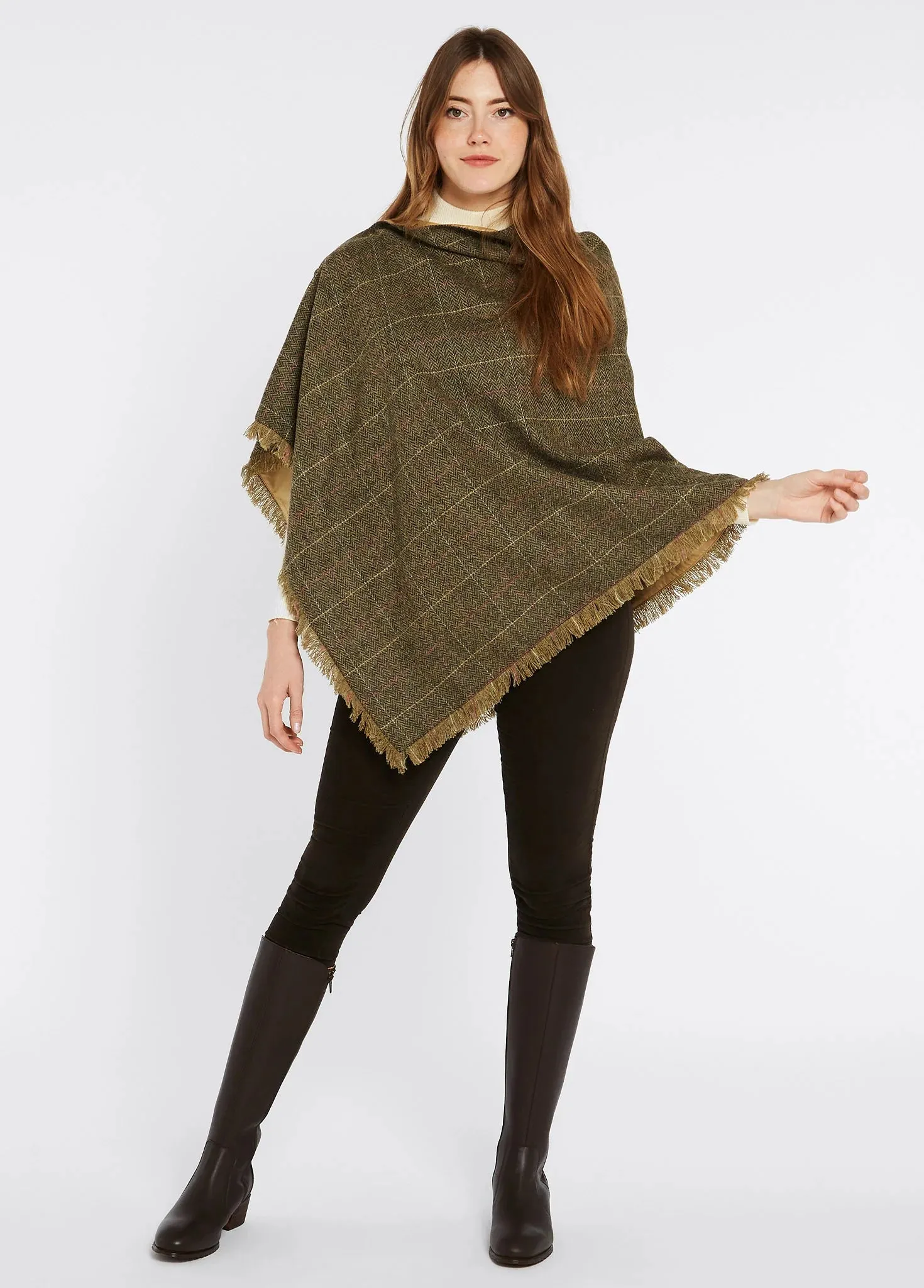 Hazelwood Tweed Poncho, Thistle