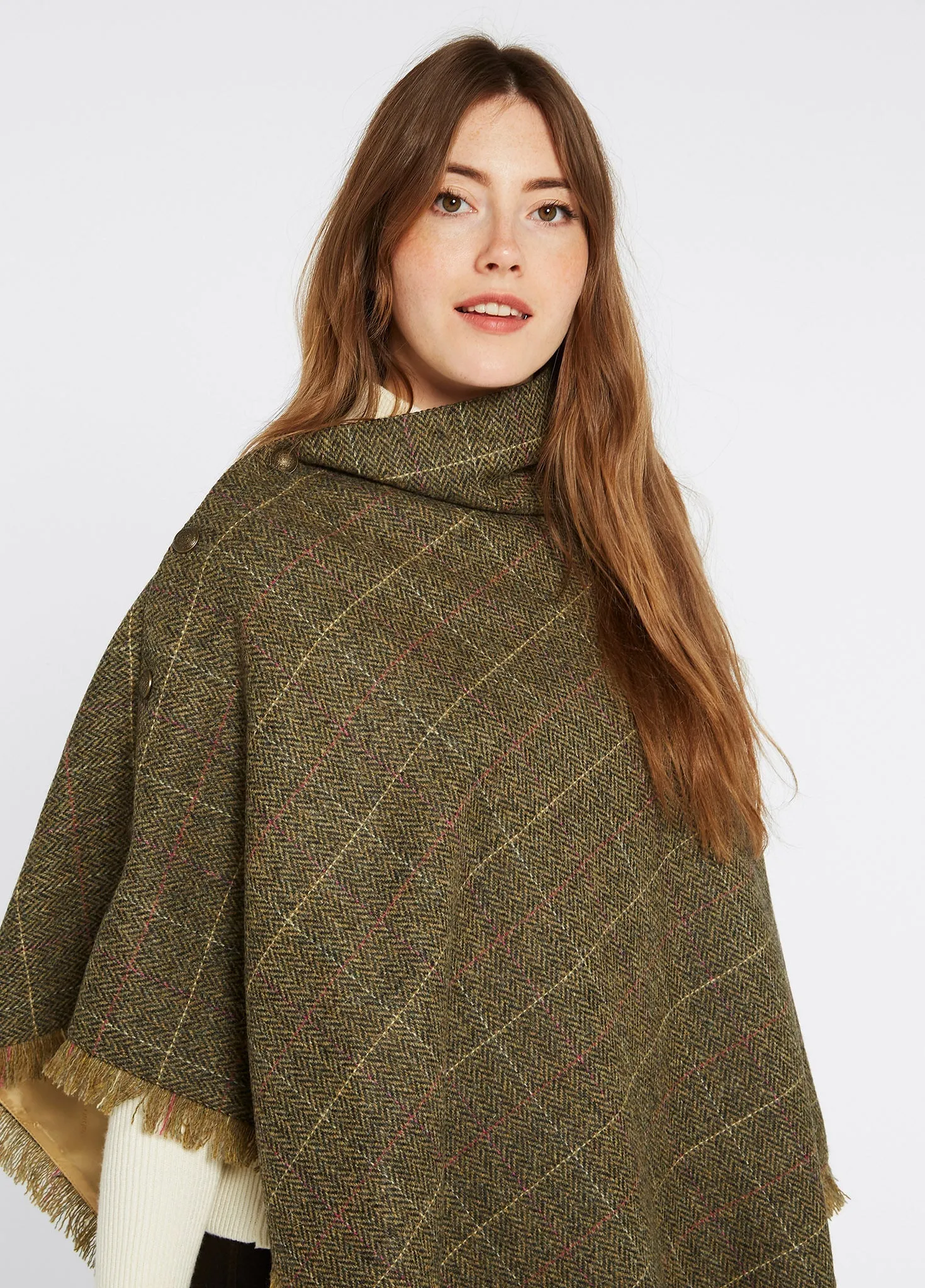 Hazelwood Tweed Poncho, Thistle