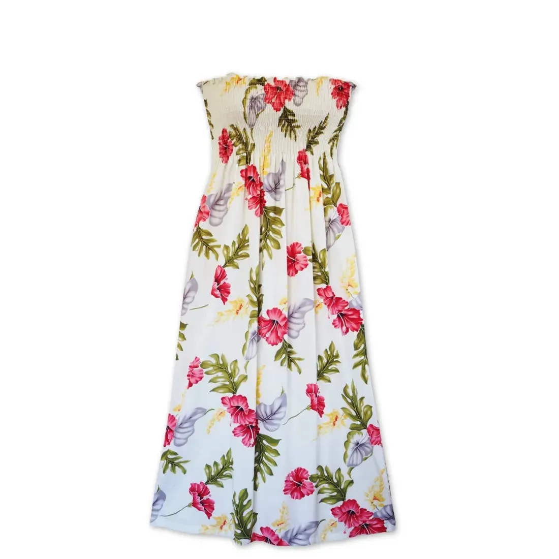 Honeymoon Cream Maxi Hawaiian Dress