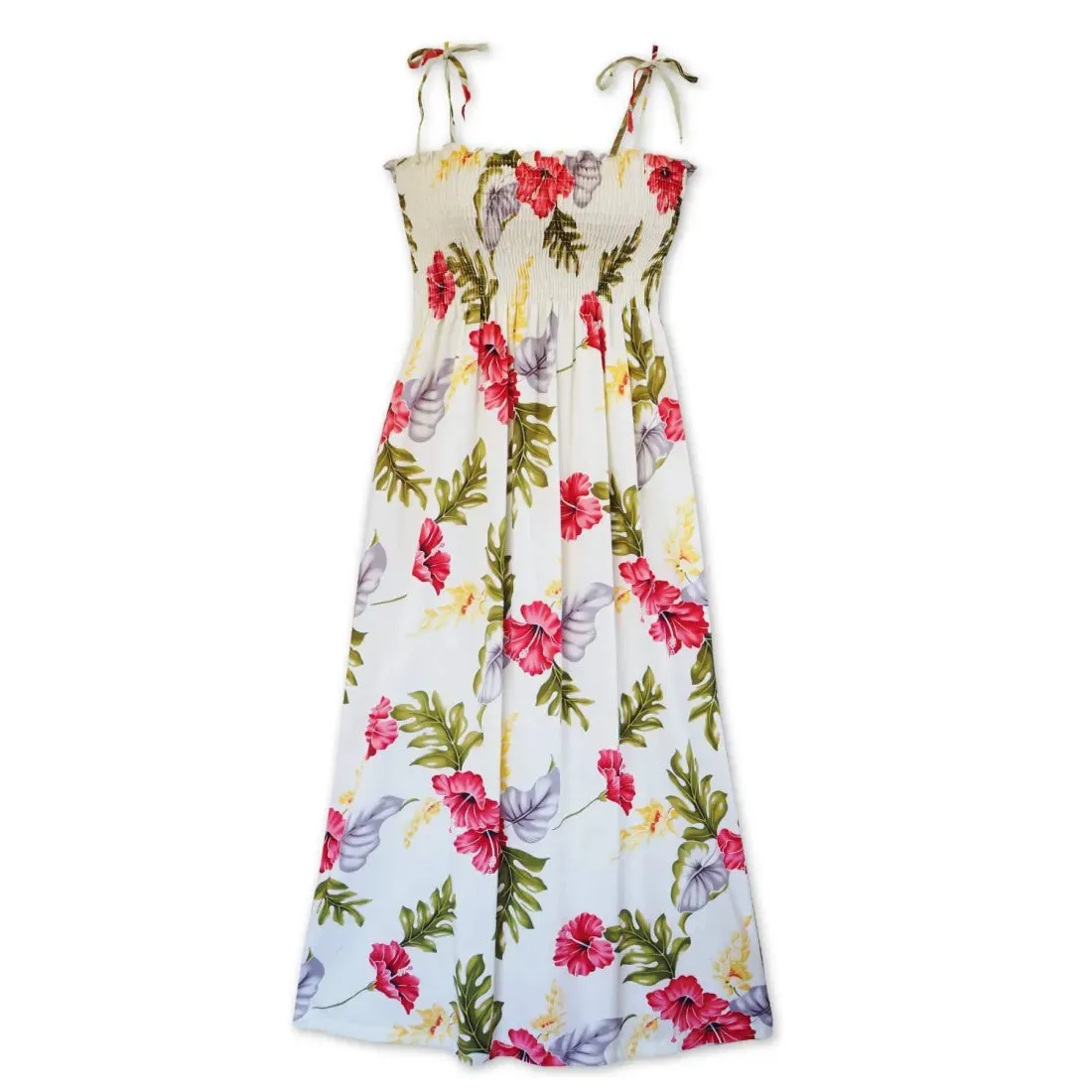 Honeymoon Cream Maxi Hawaiian Dress