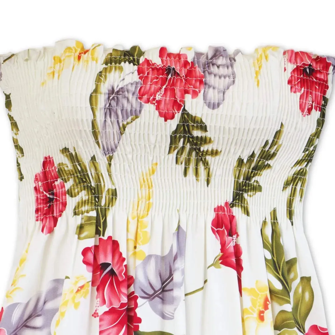 Honeymoon Cream Maxi Hawaiian Dress