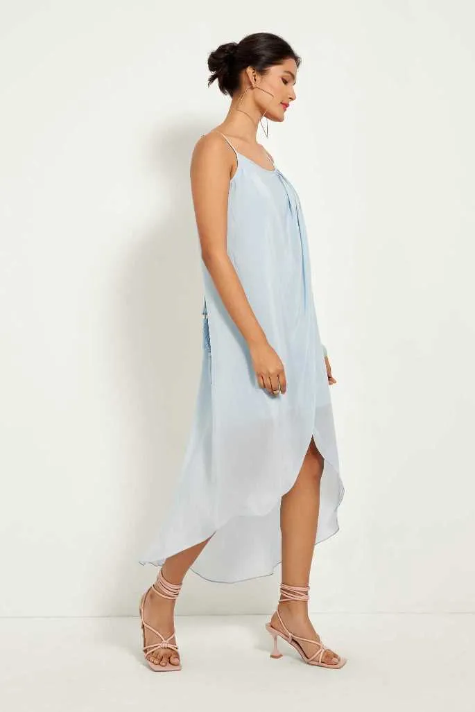 Ice Blue Wrap Slip Dress
