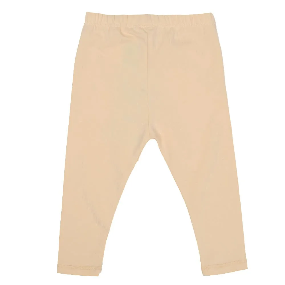 Infant Girls Plain Basic Tights - Beige