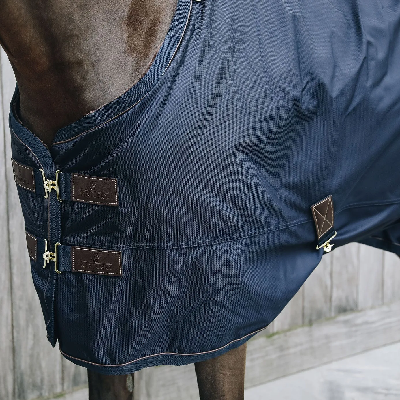 Kentucky Horsewear Pro All Weather Faux Fur Lined Turnout Rug 0g - Navy